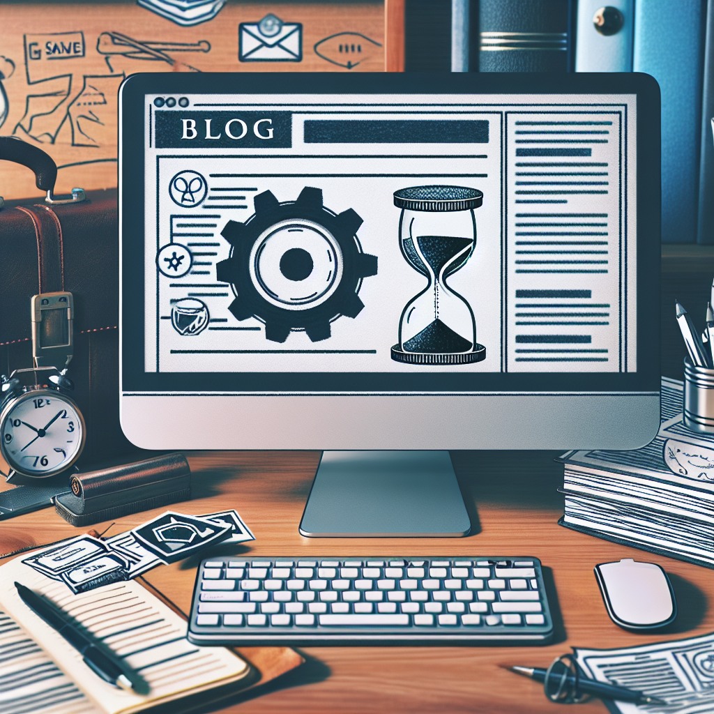 Komputer z narzędziami do blogowania.